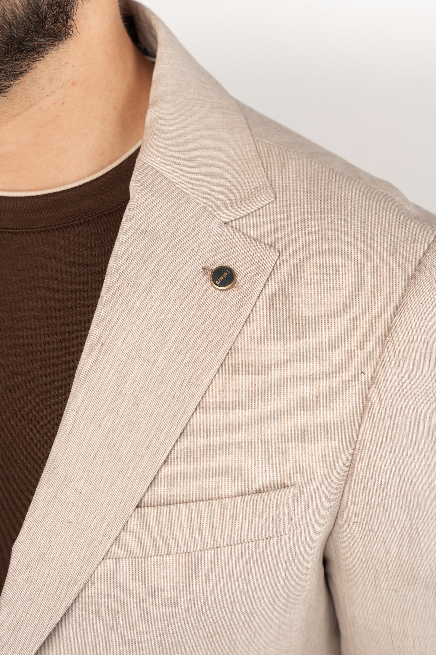 BEIGE SEMI LINEN BLAZER