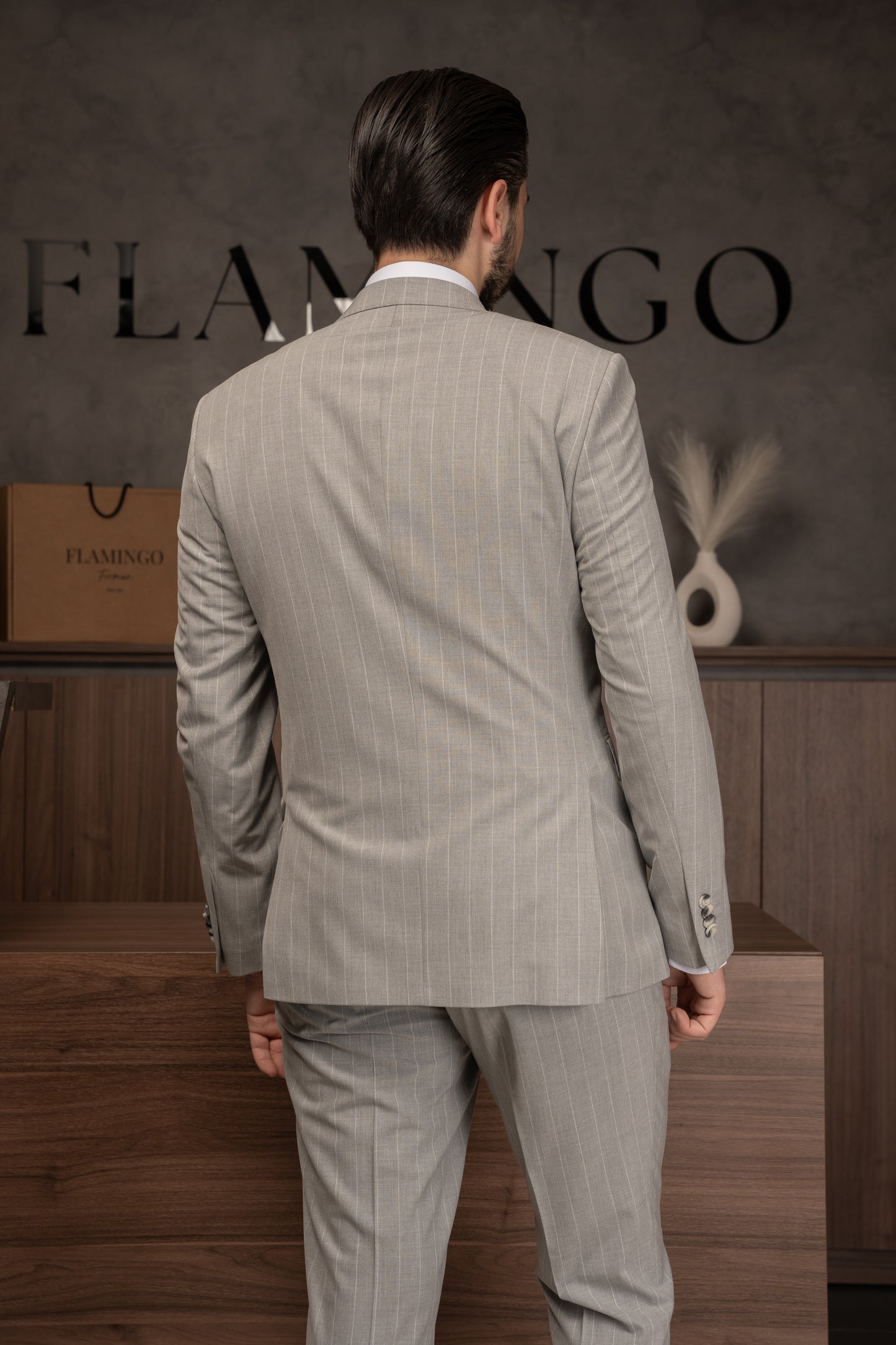 GREY LINED DOBETTI SUIT