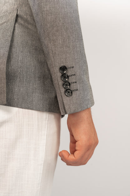 DARK GREY SEMI LINEN BLAZER