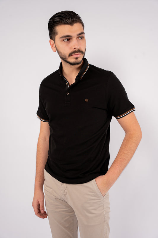 BLACK PIQUET POLO