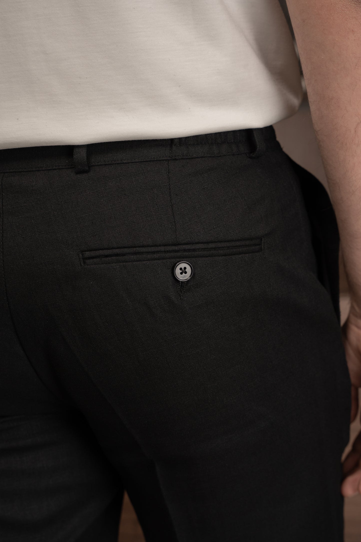 BLACK CASUAL LINEN SUIT