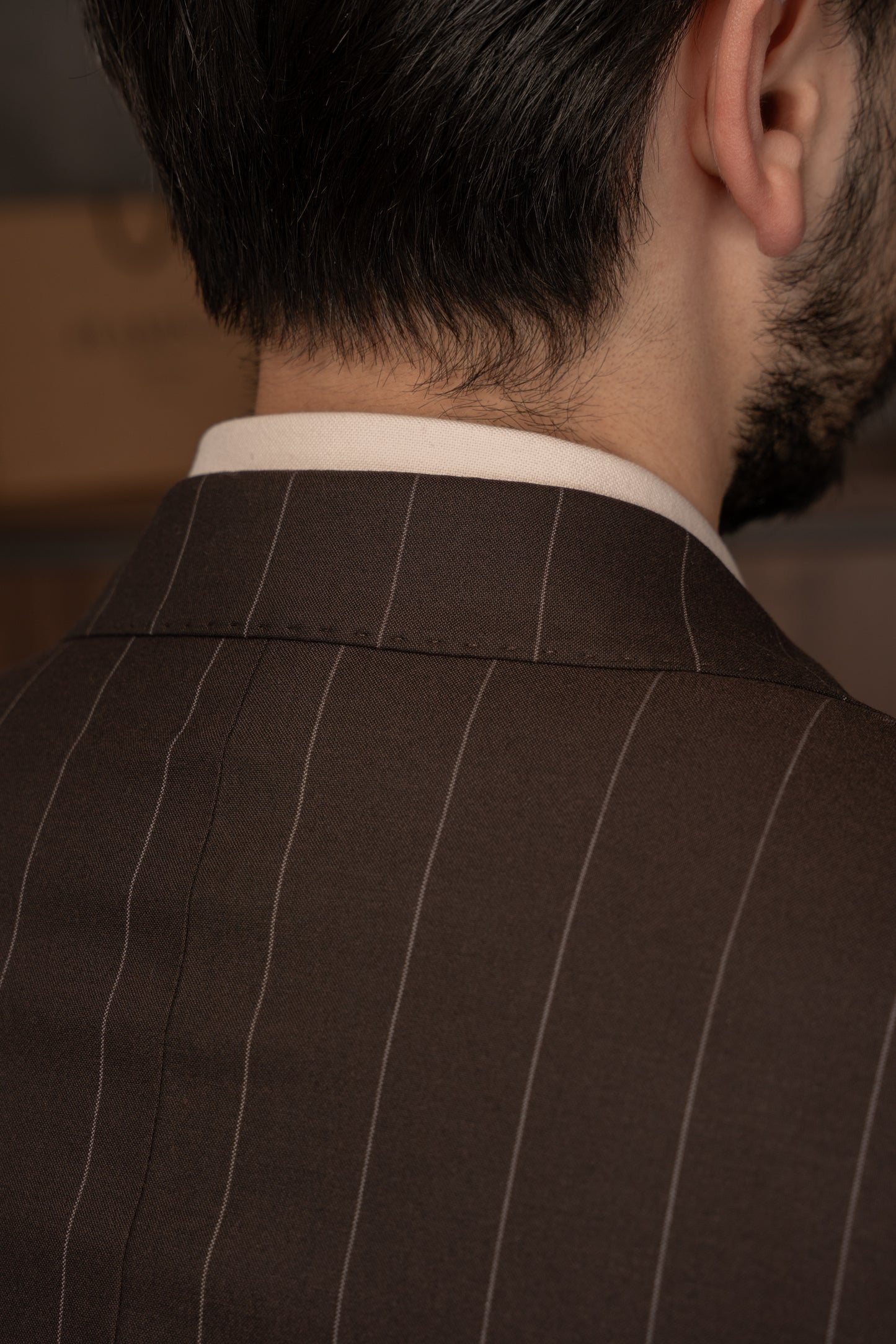 BROWN LINED DOBETTI SUIT