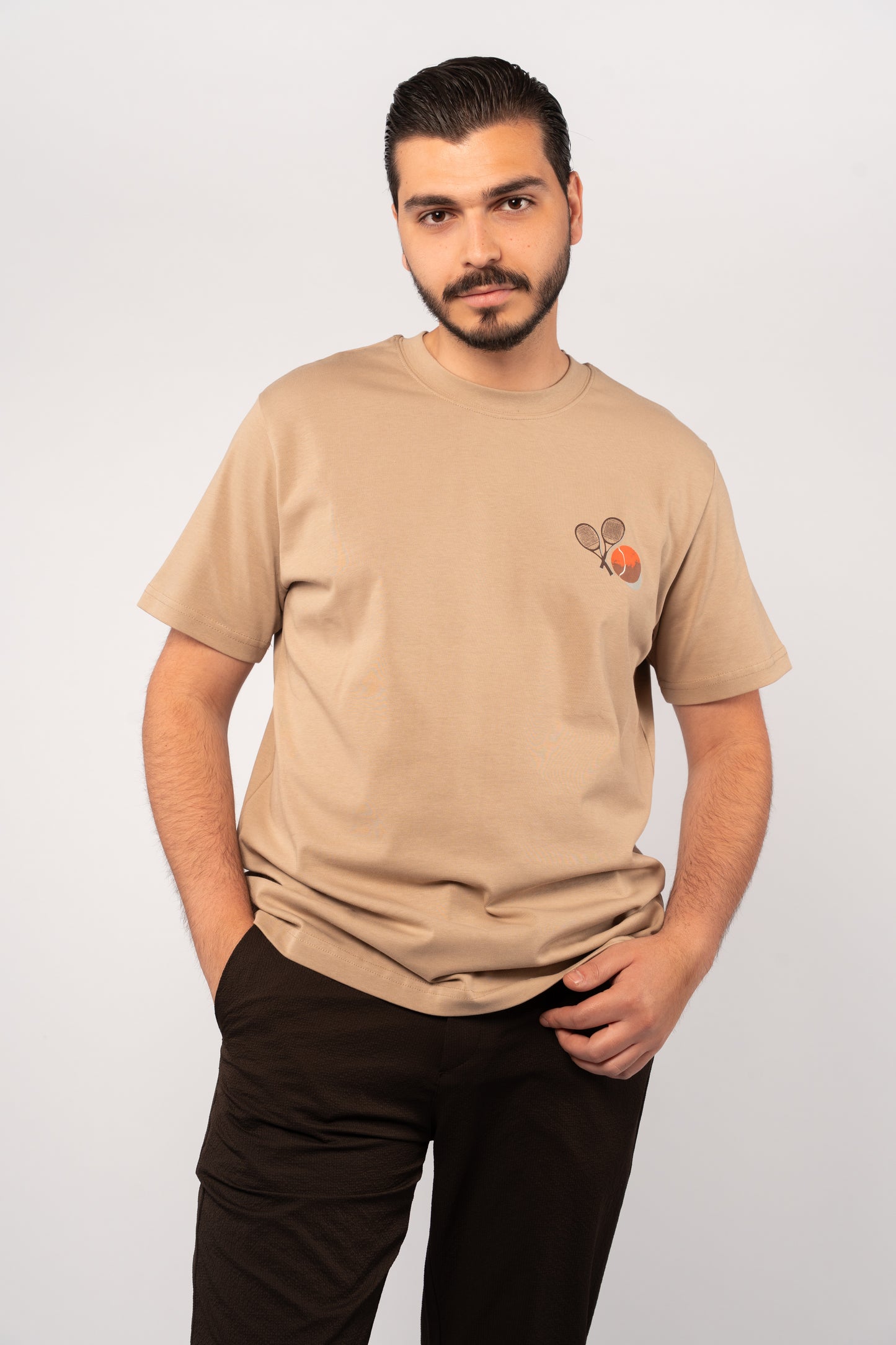 BEIGE TENNIS THICK TSHIRT