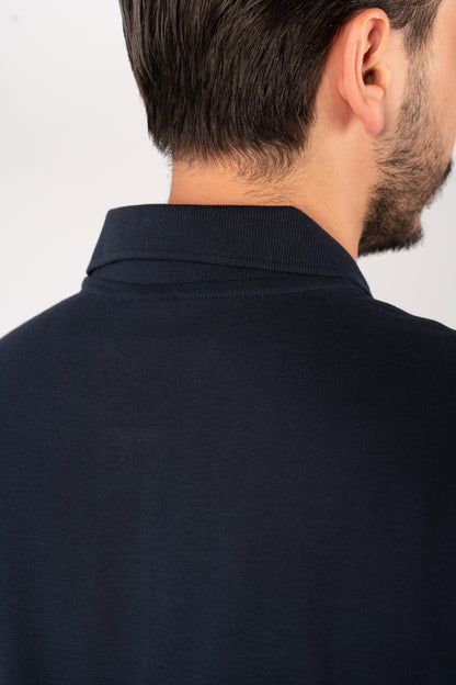 NAVY MINIMAL PALM POLO