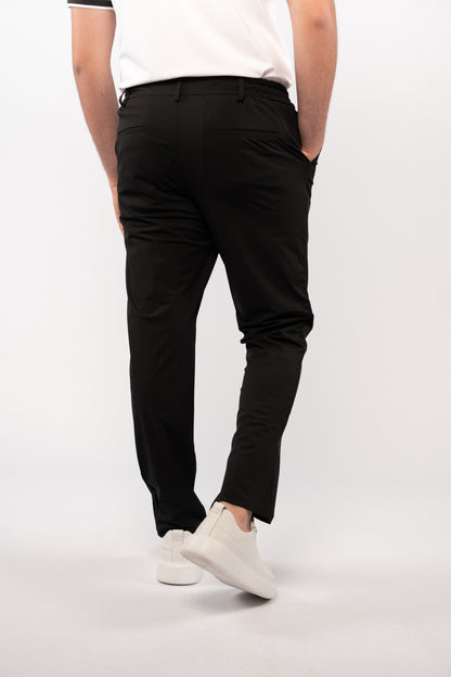 BLACK SEMI CASUAL SPANDEX PANT