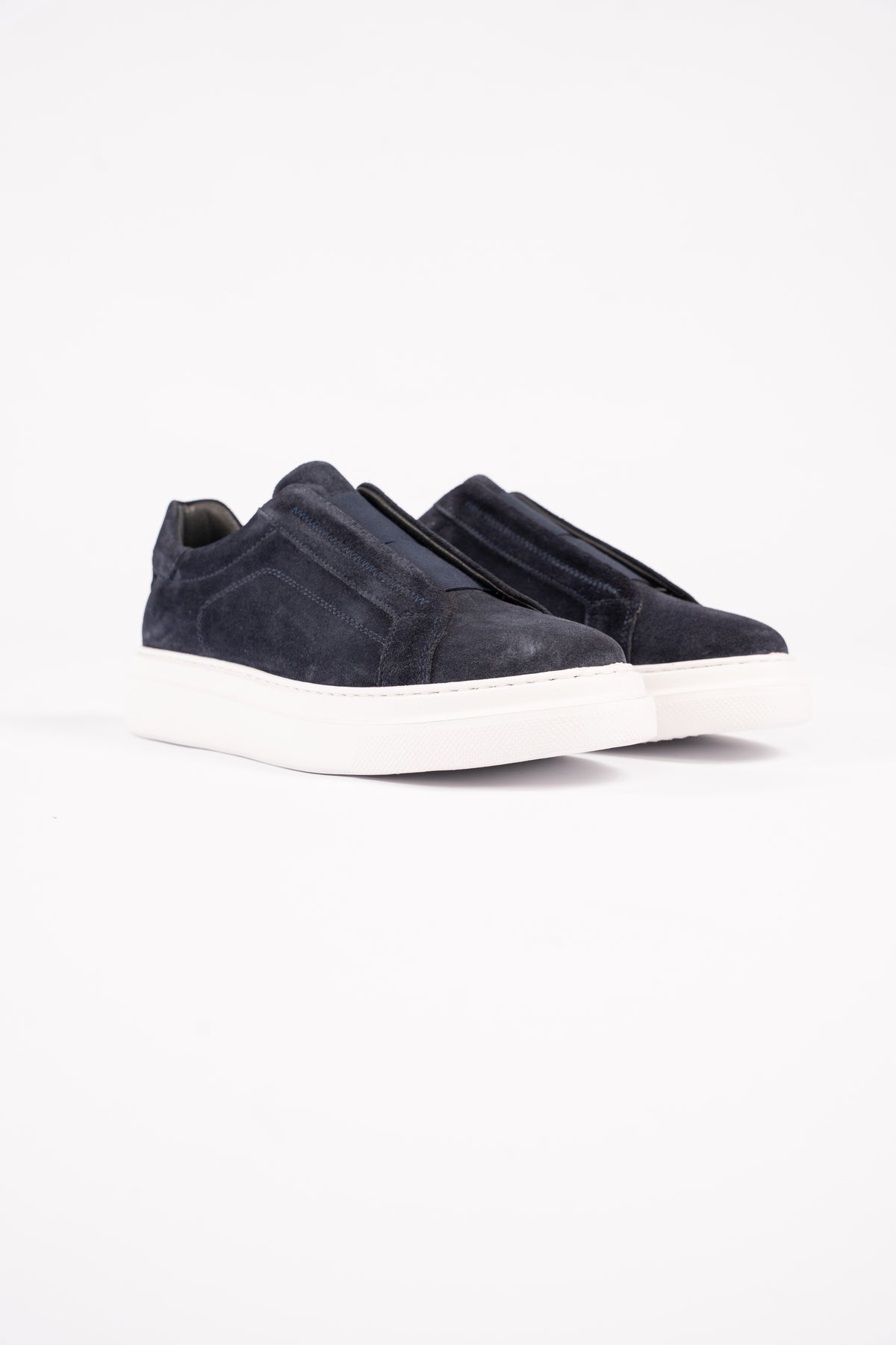NAVY SUEDE HIGHSOLE ELASTIC SNEAKER