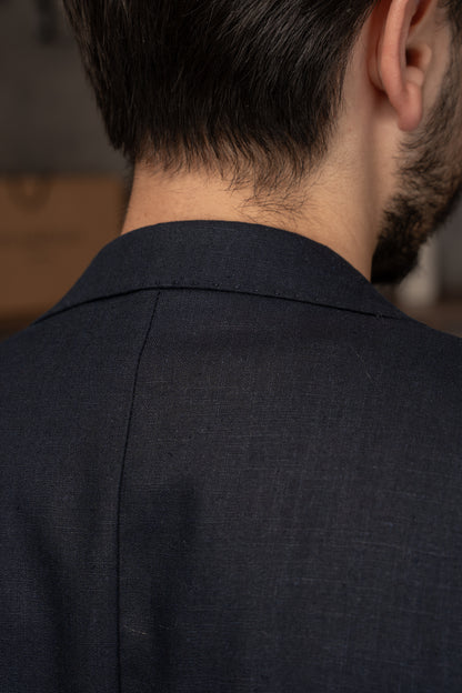 NAVY CASUAL LINEN SUIT