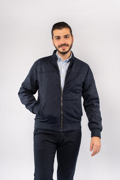 NAVY SUEDE TIMELESS JACKET