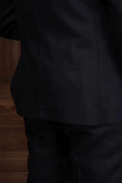 NAVY CASUAL LINEN SUIT