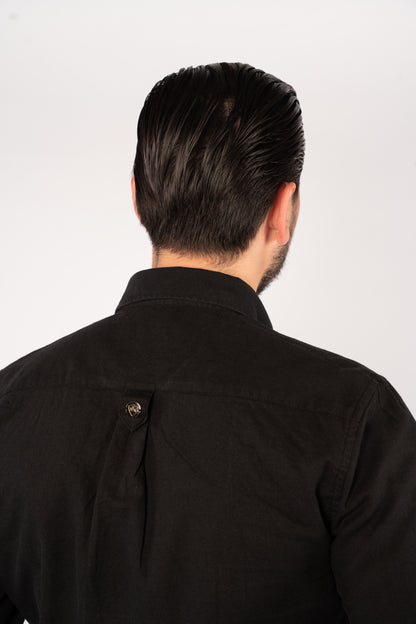 BLACK LINEN SHIRT