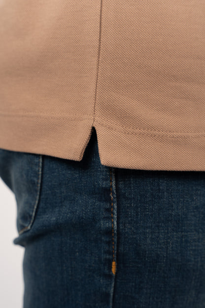 BEIGE CASUAL BUTTON POLO