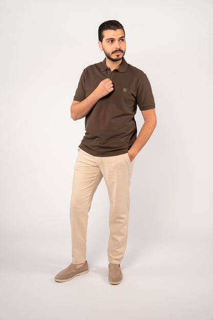 BROWN CASUAL BUTTON POLO