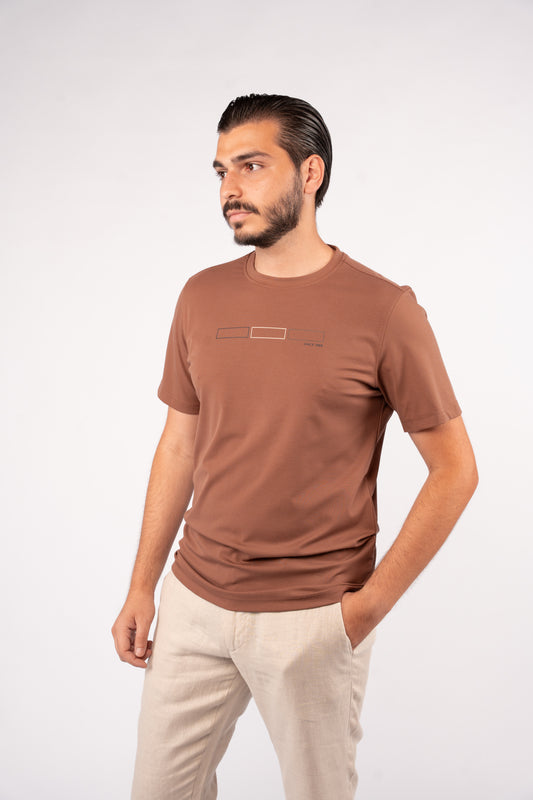 MOCHA RECTANGLES RAYON TSHIRT