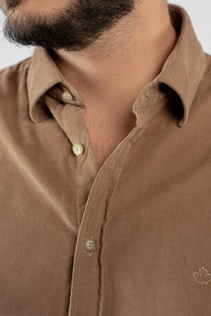BEIGE VELVET SHIRT