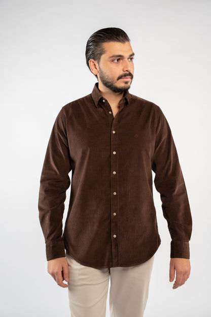 BROWN VELVET SHIRT