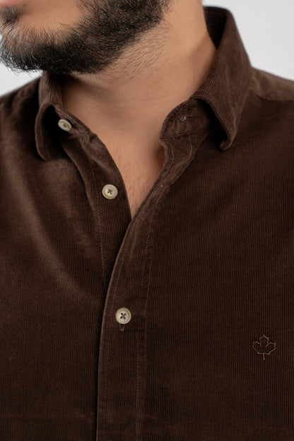 BROWN VELVET SHIRT