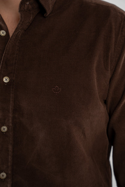 BROWN VELVET SHIRT