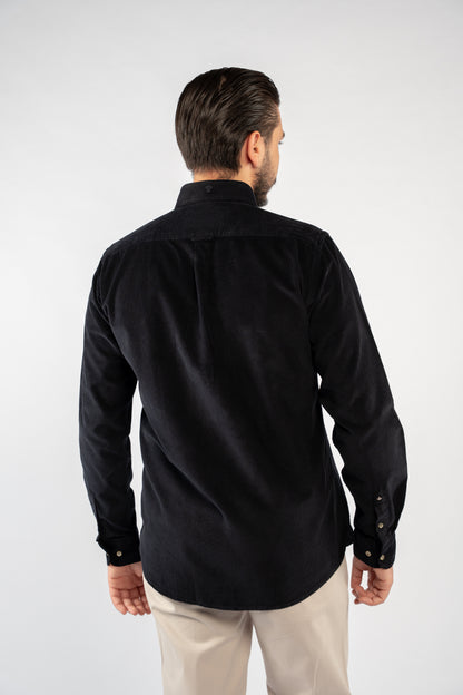 NAVY VELVET SHIRT