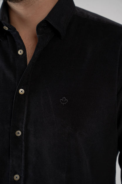 NAVY VELVET SHIRT