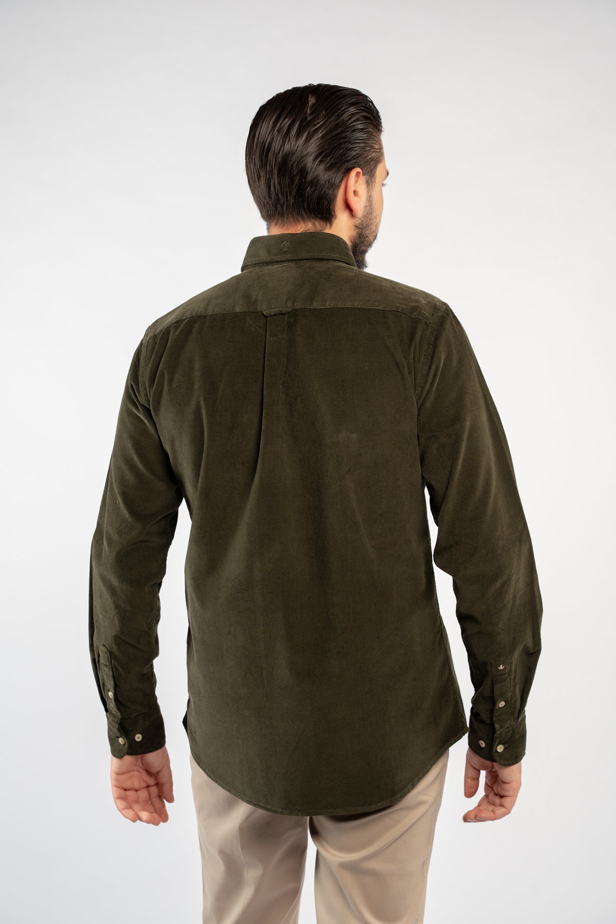 OLIVE VELVET SHIRT