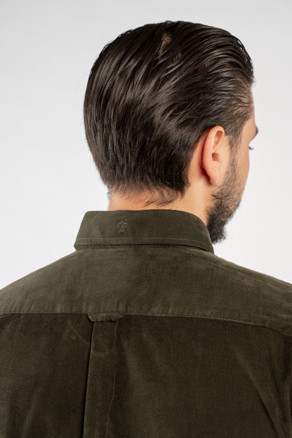 OLIVE VELVET SHIRT