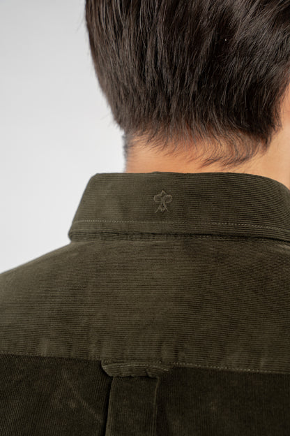 OLIVE VELVET SHIRT