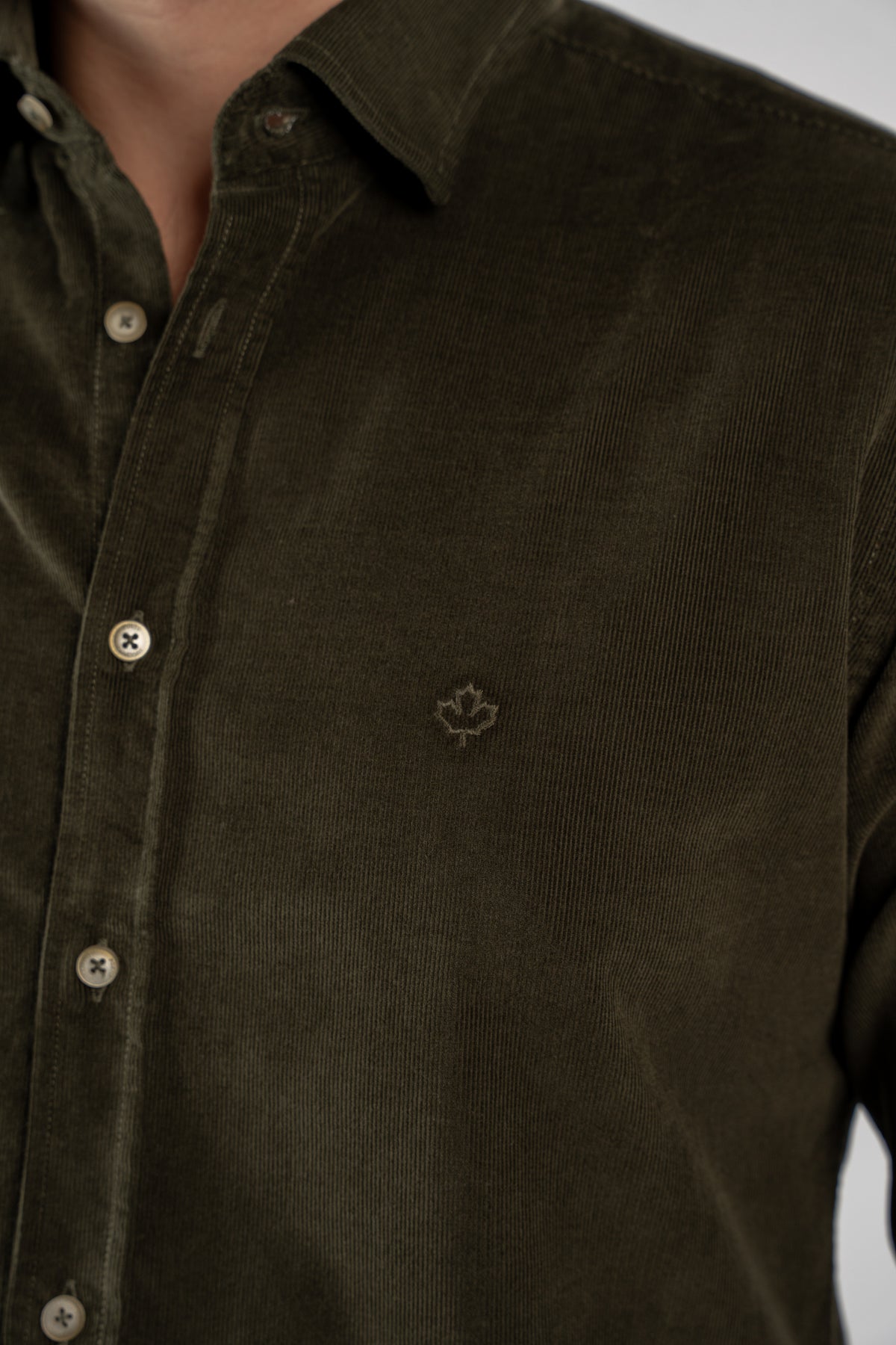 OLIVE VELVET SHIRT