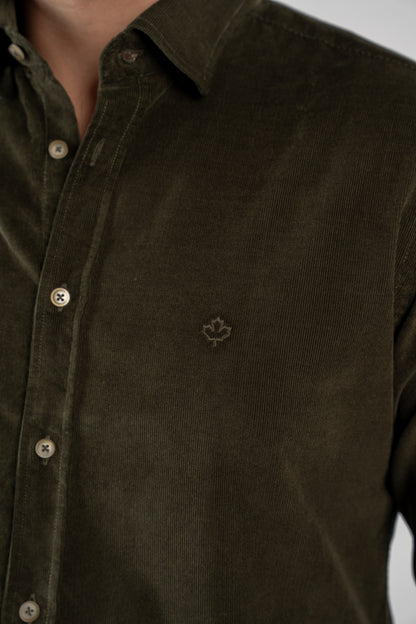 OLIVE VELVET SHIRT