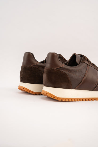 BROWN MIXED LEATHER EVERYDAY SNEAKER