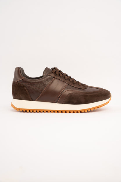 BROWN MIXED LEATHER EVERYDAY SNEAKER