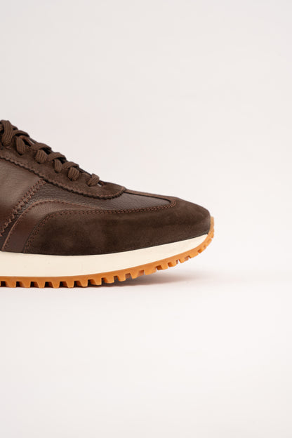 BROWN MIXED LEATHER EVERYDAY SNEAKER