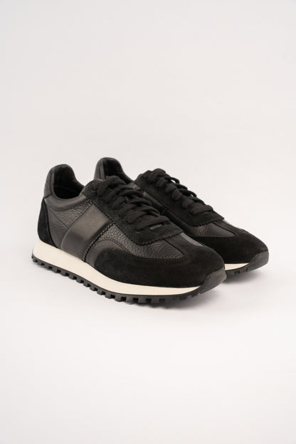 BLACK MIXED LEATHER EVERYDAY SNEAKER