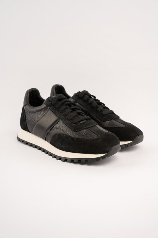 BLACK MIXED LEATHER EVERYDAY SNEAKER