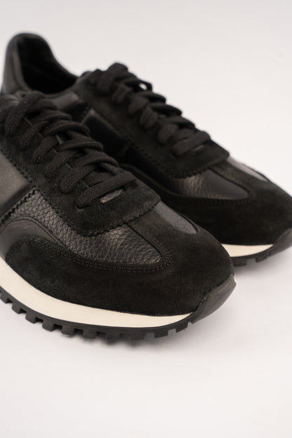 BLACK MIXED LEATHER EVERYDAY SNEAKER