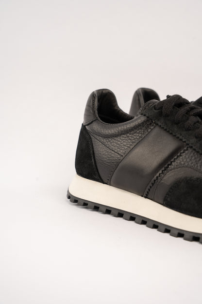 BLACK MIXED LEATHER EVERYDAY SNEAKER