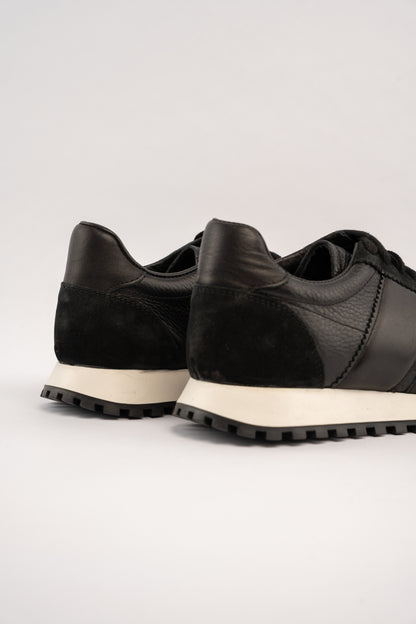BLACK MIXED LEATHER EVERYDAY SNEAKER
