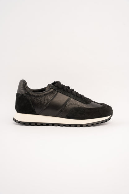 BLACK MIXED LEATHER EVERYDAY SNEAKER