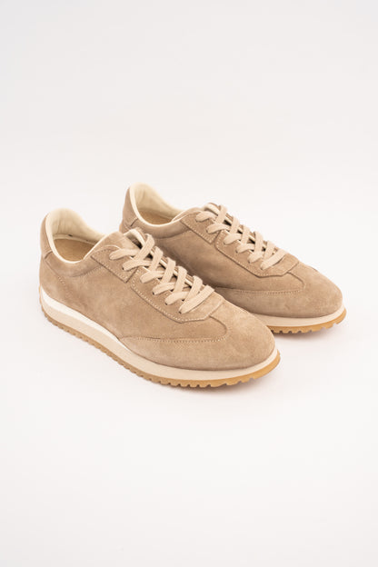 BEIGE MILLED NAPPA SUEDE SNEAKER