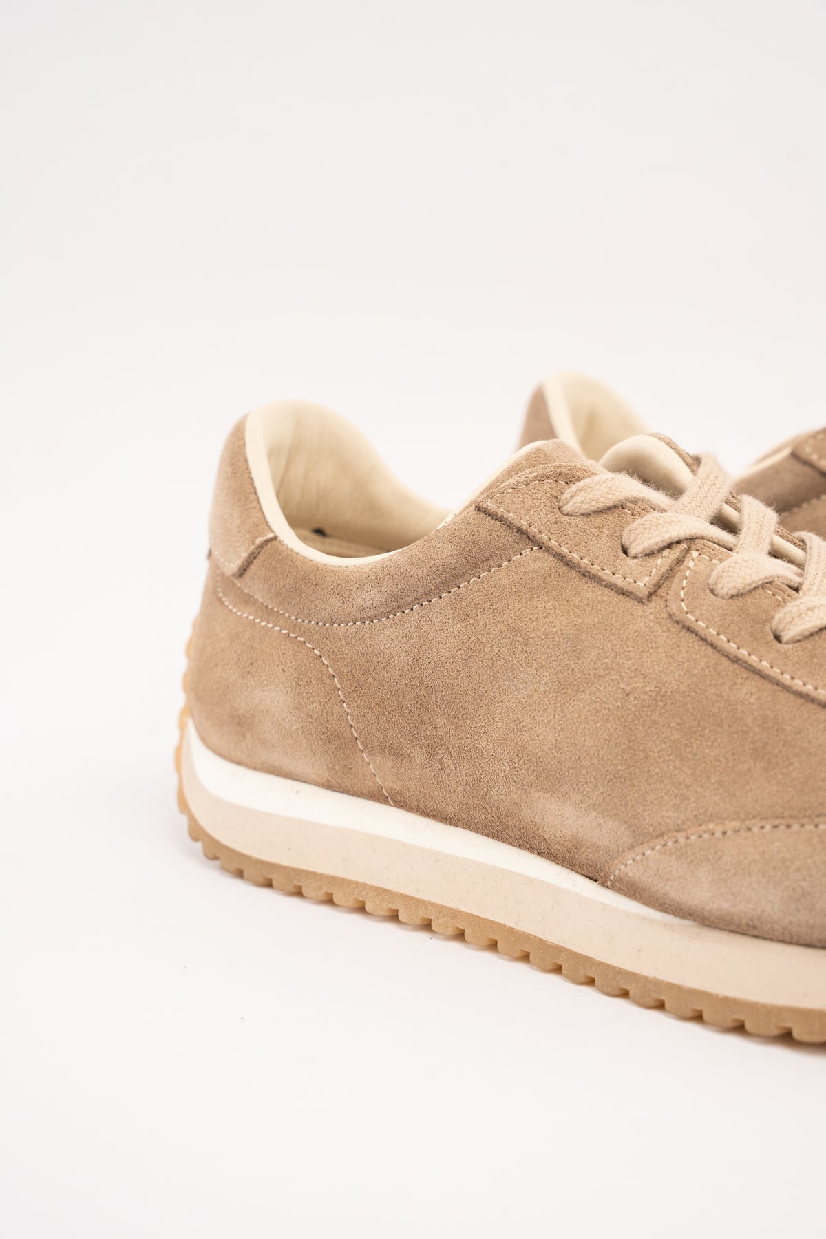 BEIGE MILLED NAPPA SUEDE SNEAKER