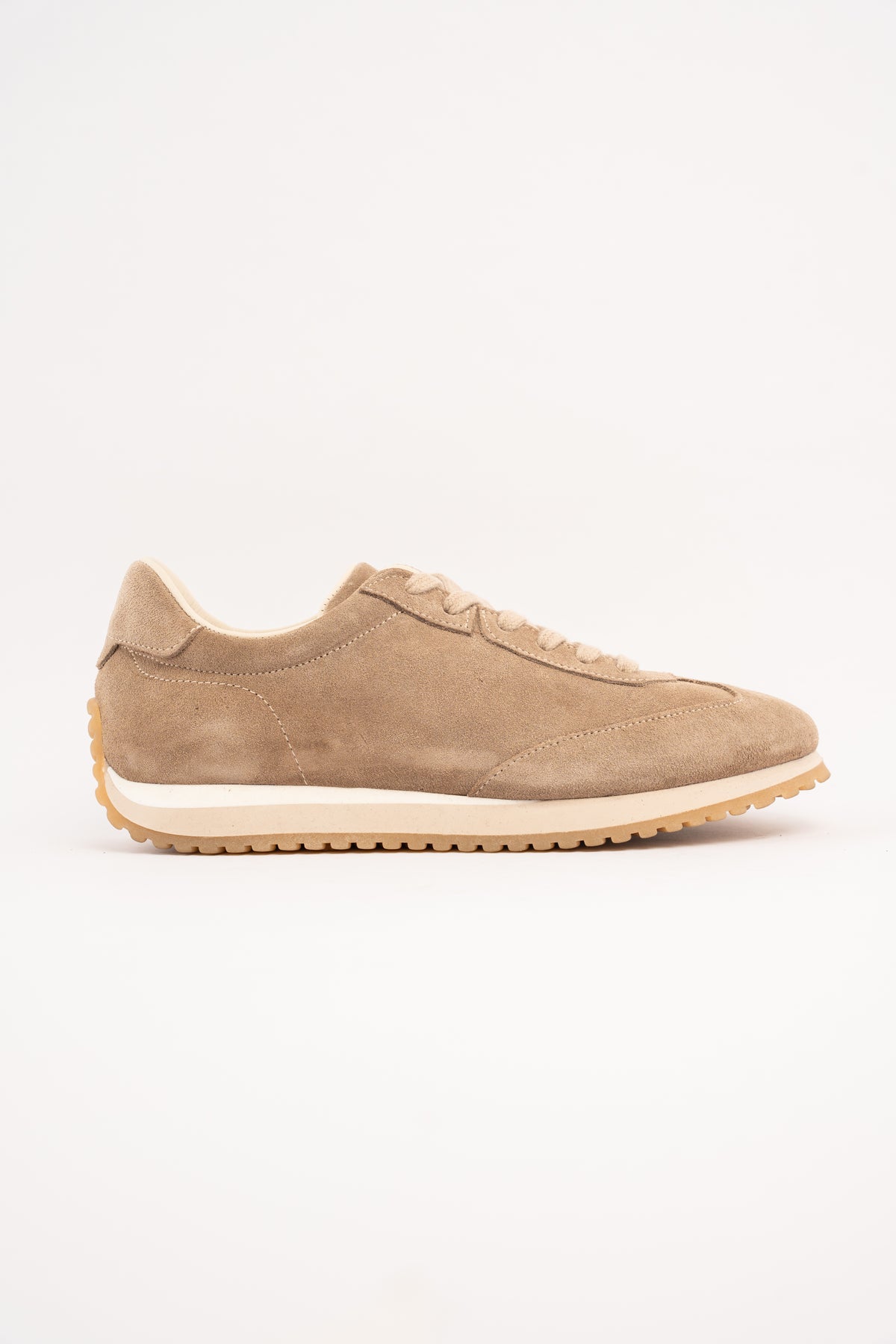 BEIGE MILLED NAPPA SUEDE SNEAKER