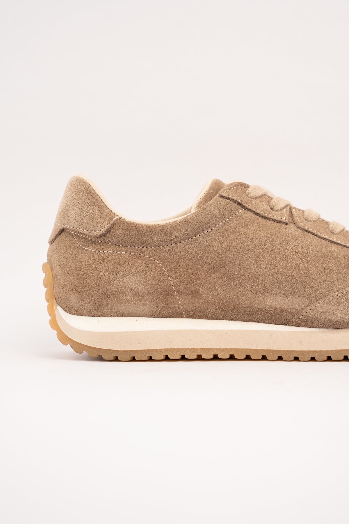BEIGE MILLED NAPPA SUEDE SNEAKER
