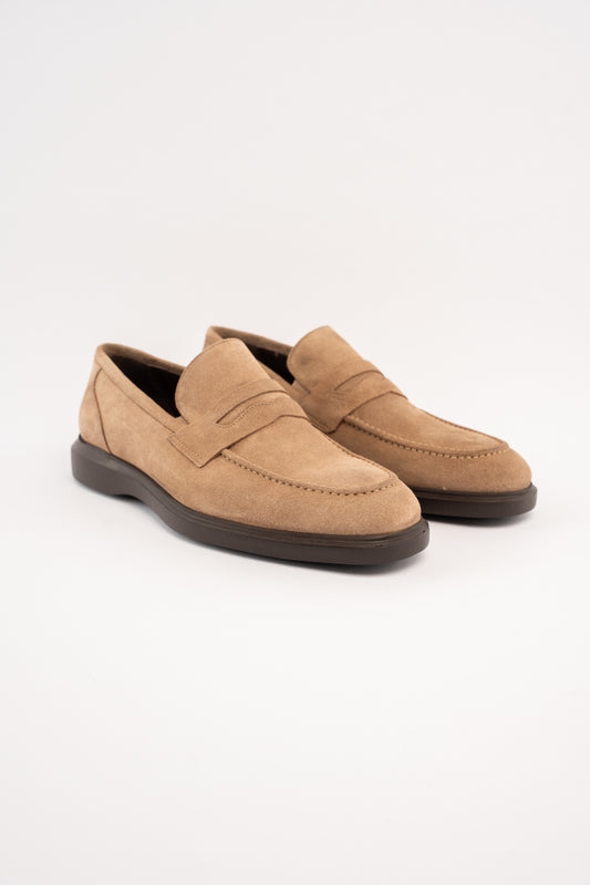 BEIGE ELEGANT SUEDE LOAFER