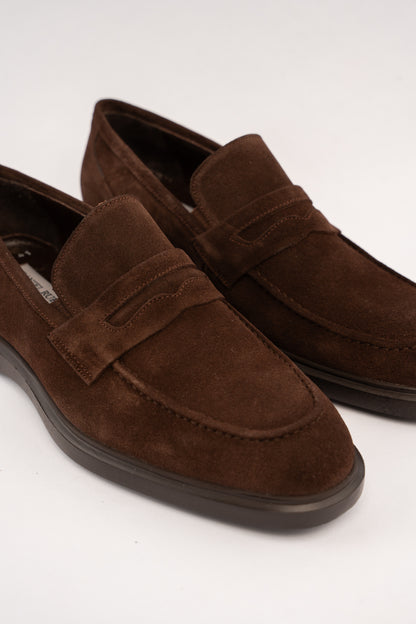 BROWN ELEGANT SUEDE LOAFER