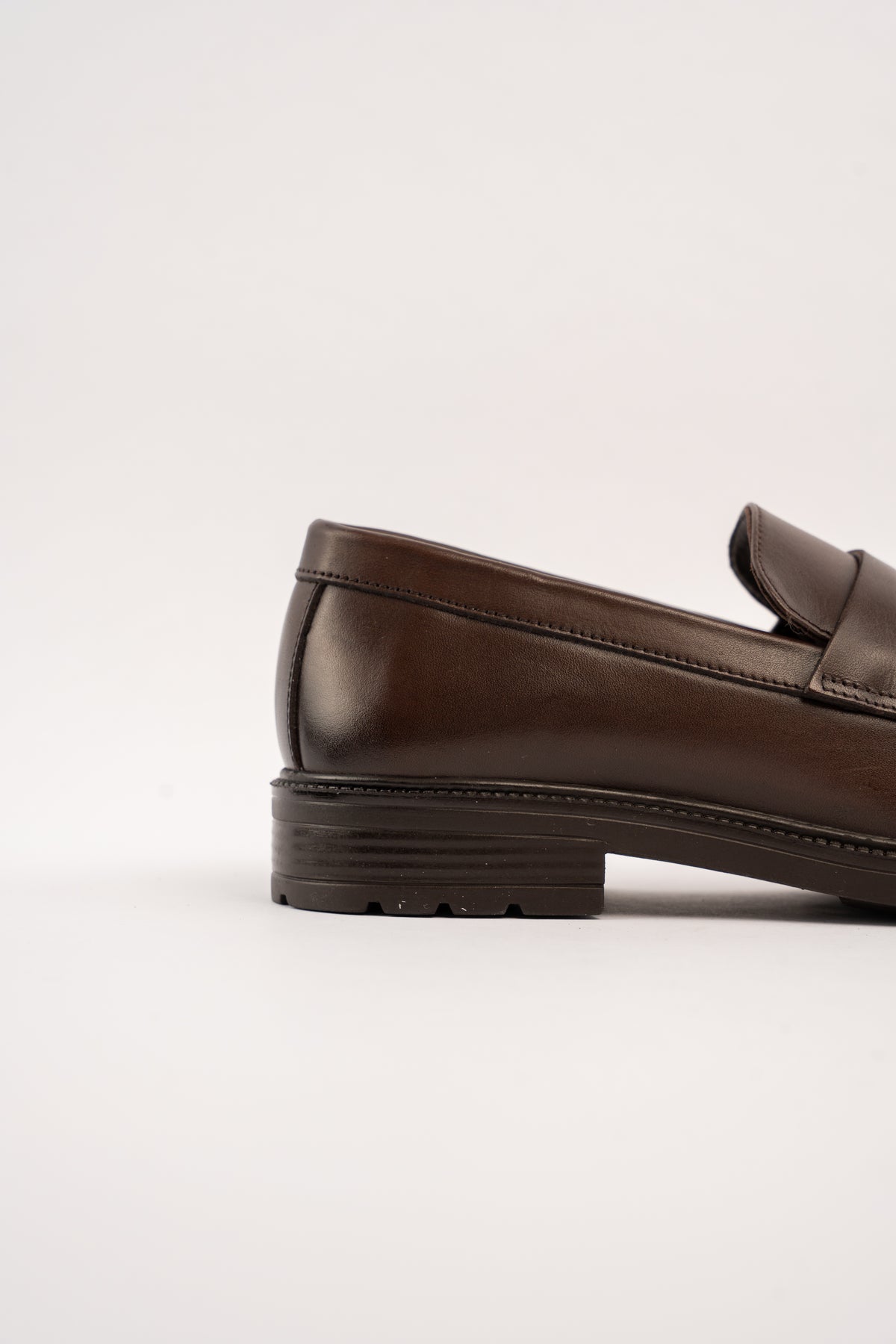 POINT BROWN LEATHER PENNY LOAFER