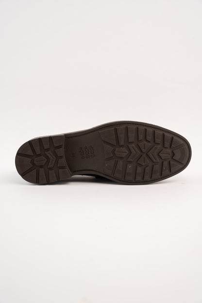 POINT BROWN LEATHER PENNY LOAFER