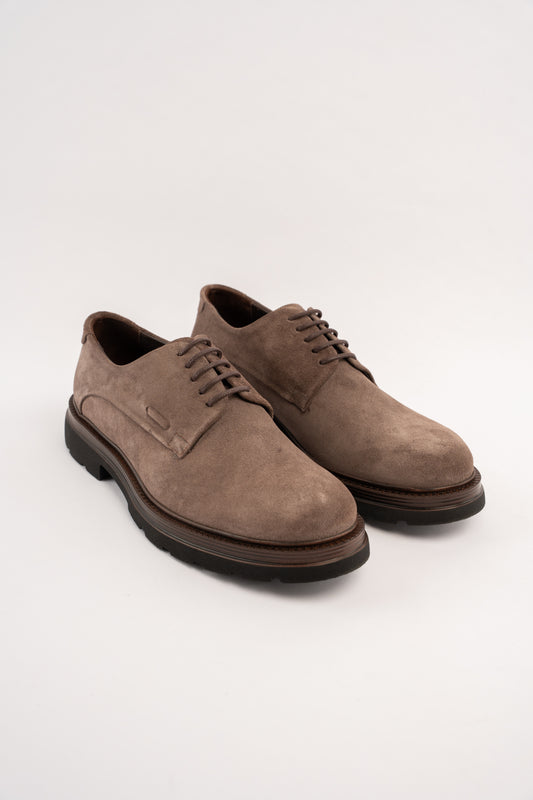 MOCHA SUEDE DERBY SHOE