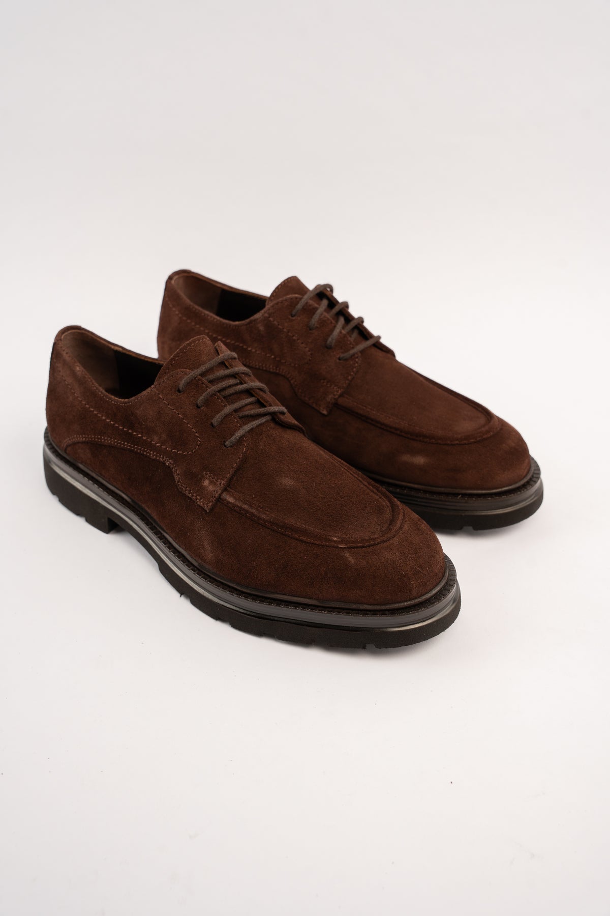 BROWN SUEDE HALF BROGUE