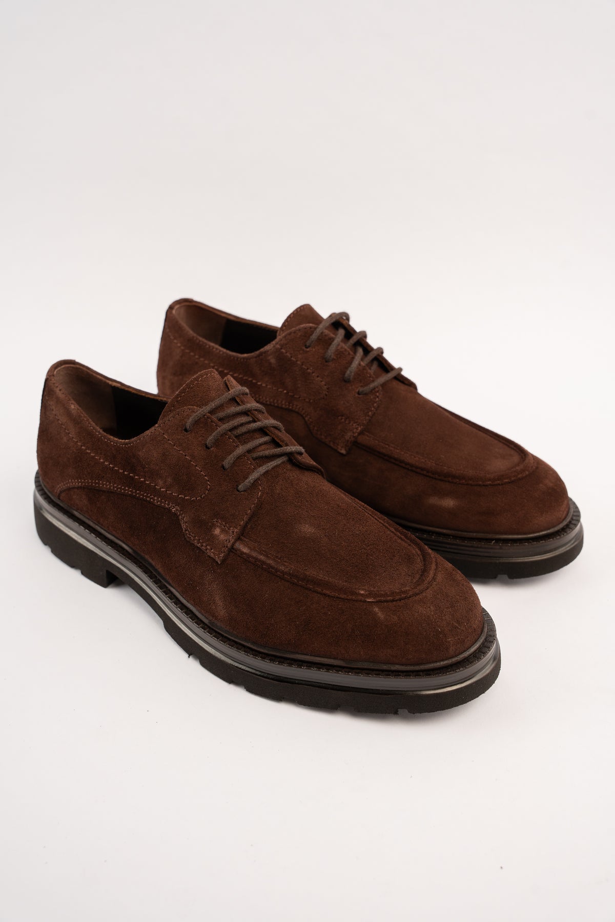 BROWN SUEDE HALF BROGUE