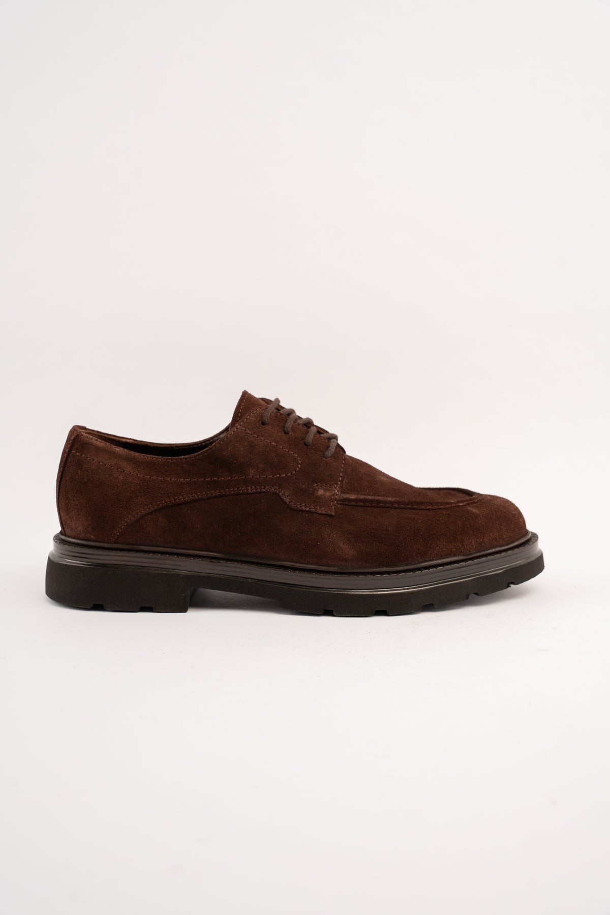 BROWN SUEDE HALF BROGUE