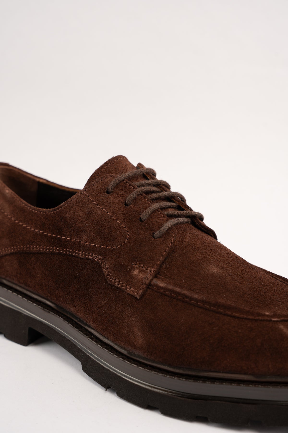 BROWN SUEDE HALF BROGUE